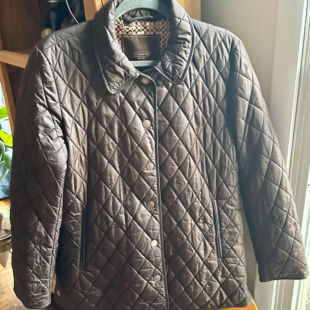 Coach Women's Dark Brown Quilted Puffer Jacket